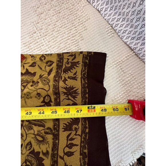 Vintage RJ Collection Dress Sz 12 Olive Green Brown Maxi Floral Boho FairyGrunge - Picture 9 of 9